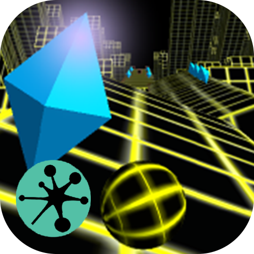 Screenshot of the Lusio Rolling Ball 3D game's neon obstacle course